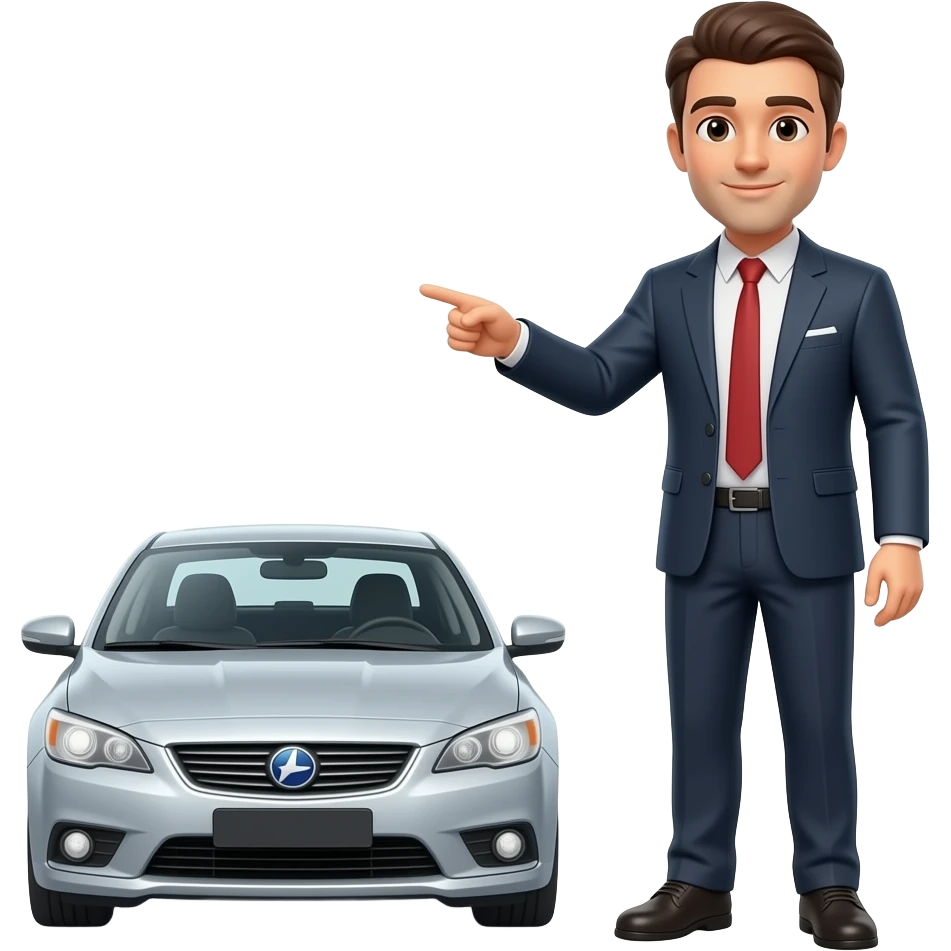 a man pointing to a car from the distance emoji