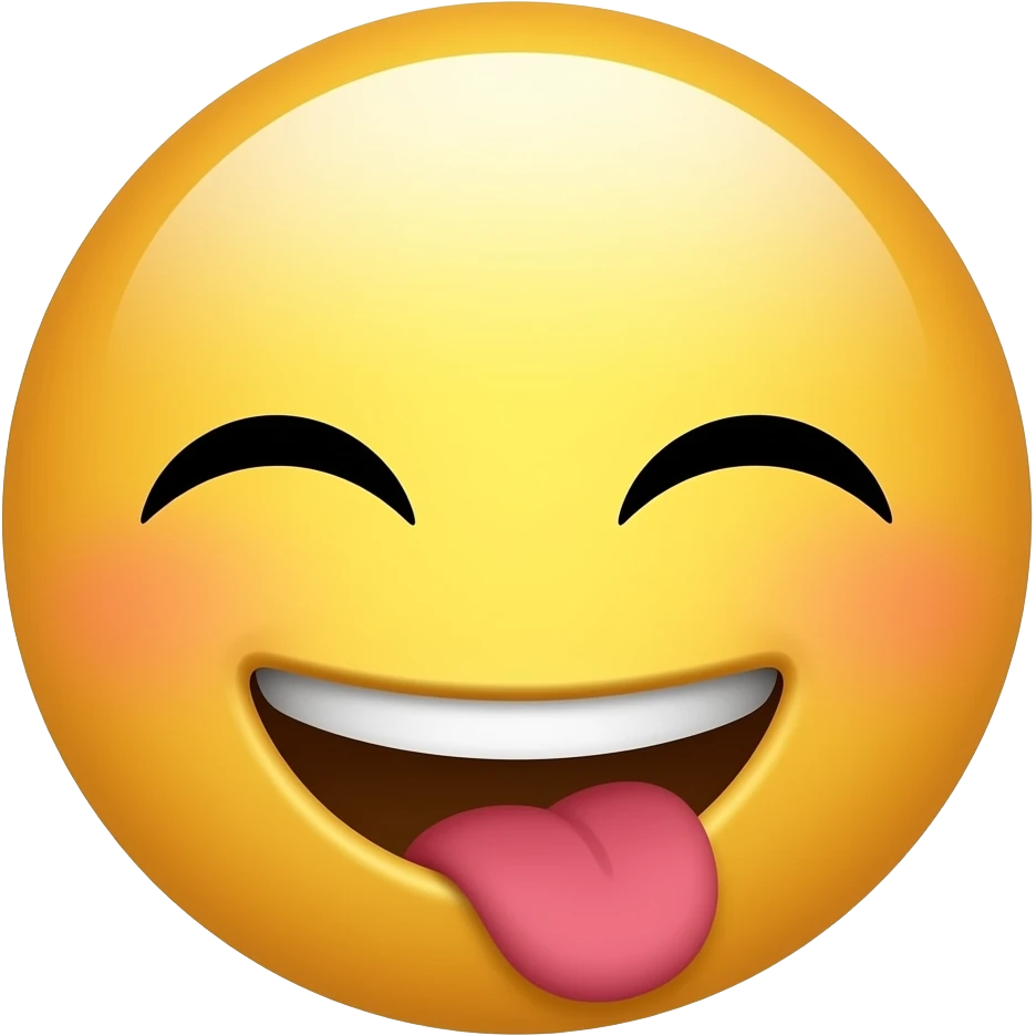 Smily face with eyes closed biting lip emoji