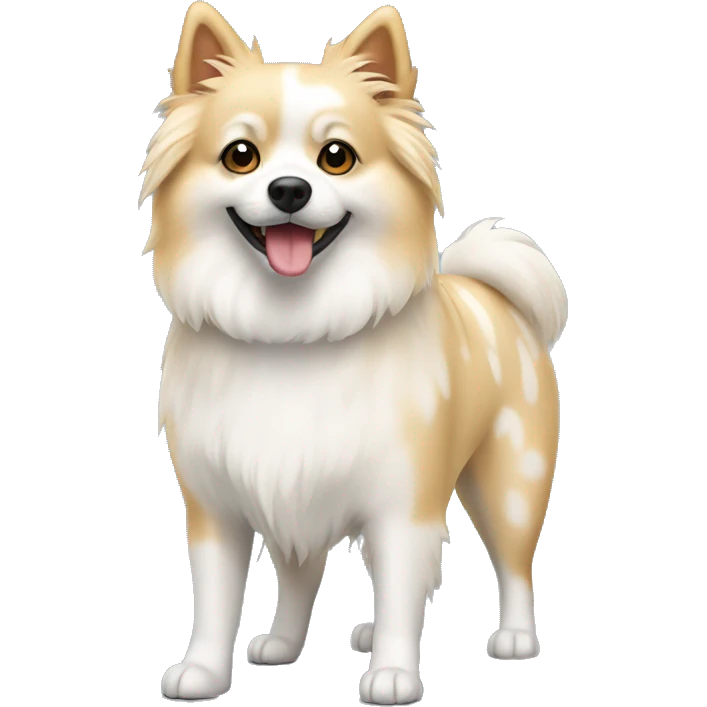 White and blonde spots spitz standing  emoji