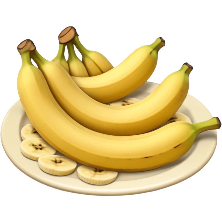 Panquecas em um prato redondo com rodelas de banana emoji