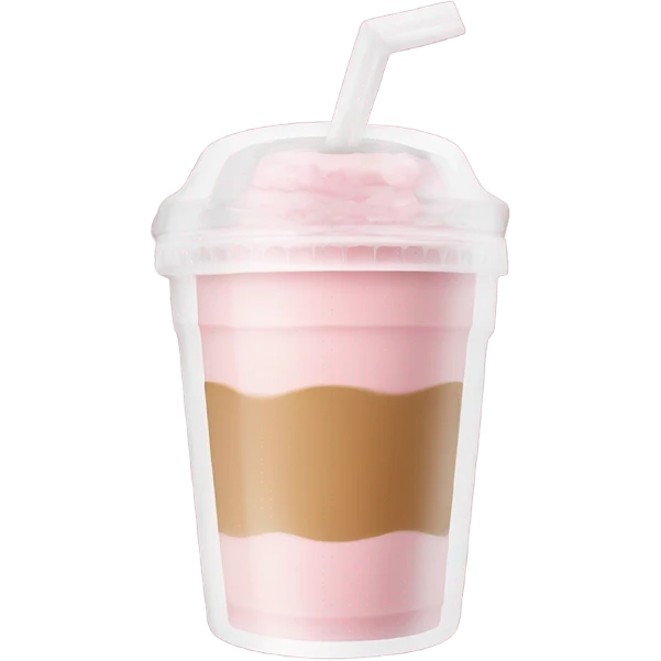 Light pink iced coffee cup emoji