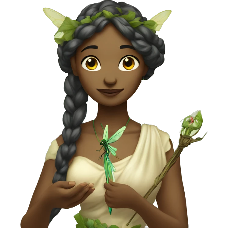 Fairy goddess holding dragon fly emoji