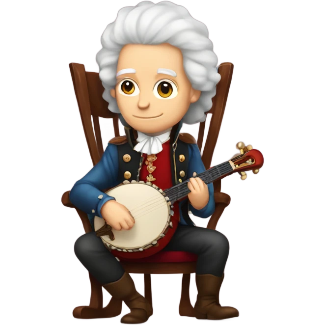 Antonio Vivaldi Red wig older chibi sitting chair banjo emoji