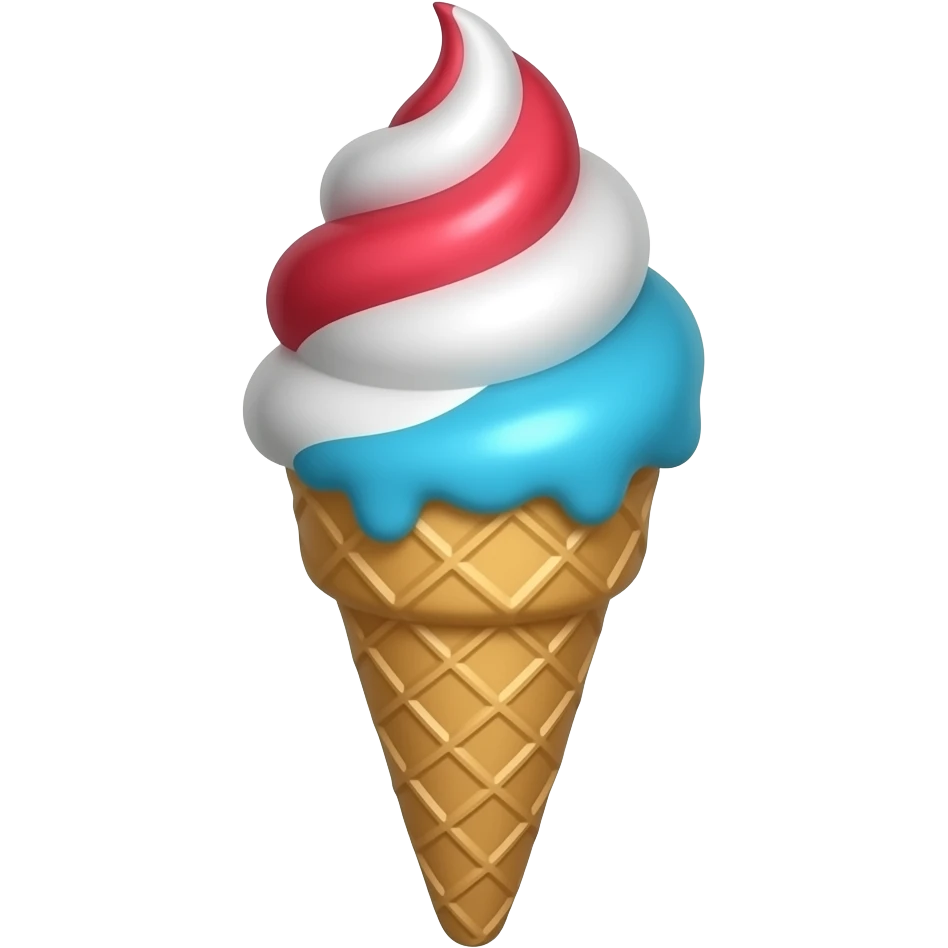 Red white and blue snow cone emoji