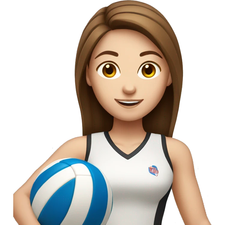 White girl with brown hair playing volleyball  emoji