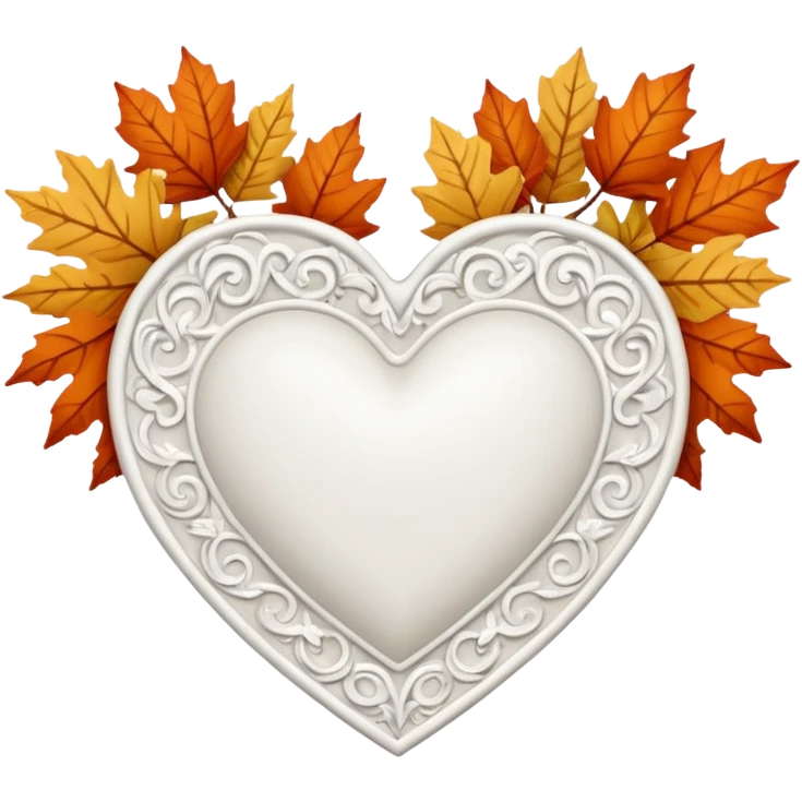 White autumn heart  emoji
