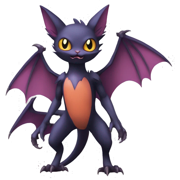 Bat-Cat-Noivern-Noibat-Litten-Pokémon-Fakémon-hybrid Full Body emoji