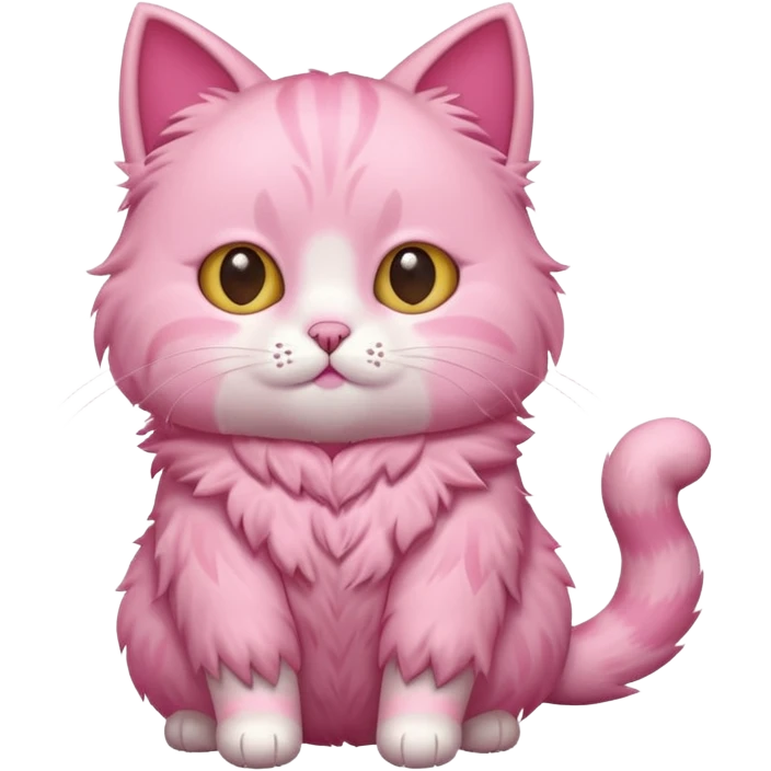 cute pink cat, full body. difererent body shape. emoji