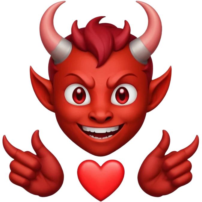I need a devil flashing hhis heart emoji emoji