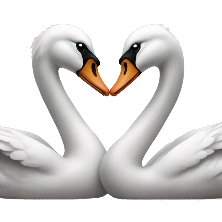 two swans making a heart emoji