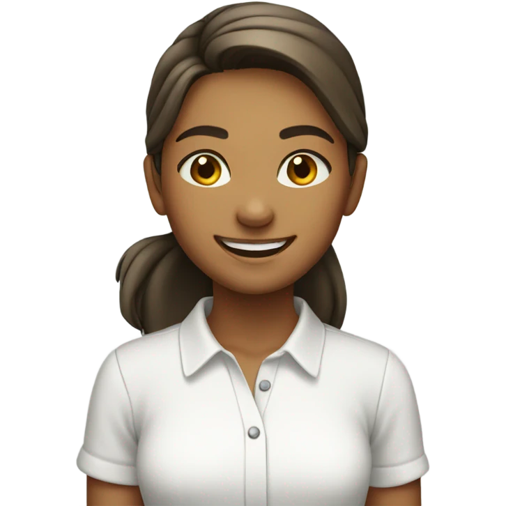smiling girl in white shirt emoji