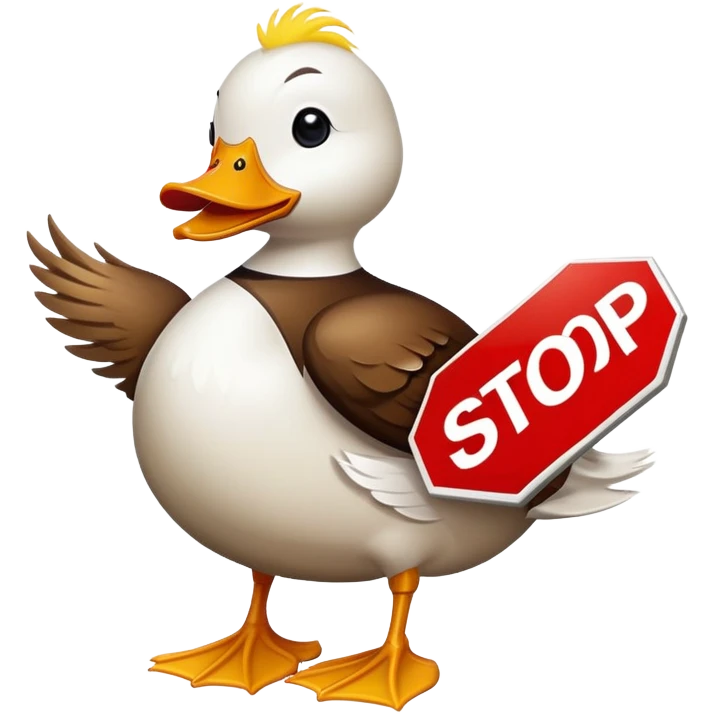 duck with a stop sign emoji