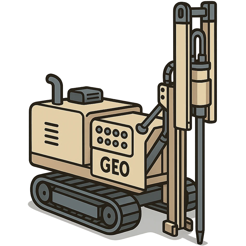 rack-mounted geotechnical drilling rig (Geoprobe-style soil sampling machine), no people just the machine, transparent background emoji