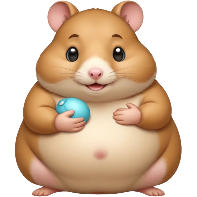 fat hamster holding pregnant belly smiling awkwardly emoji