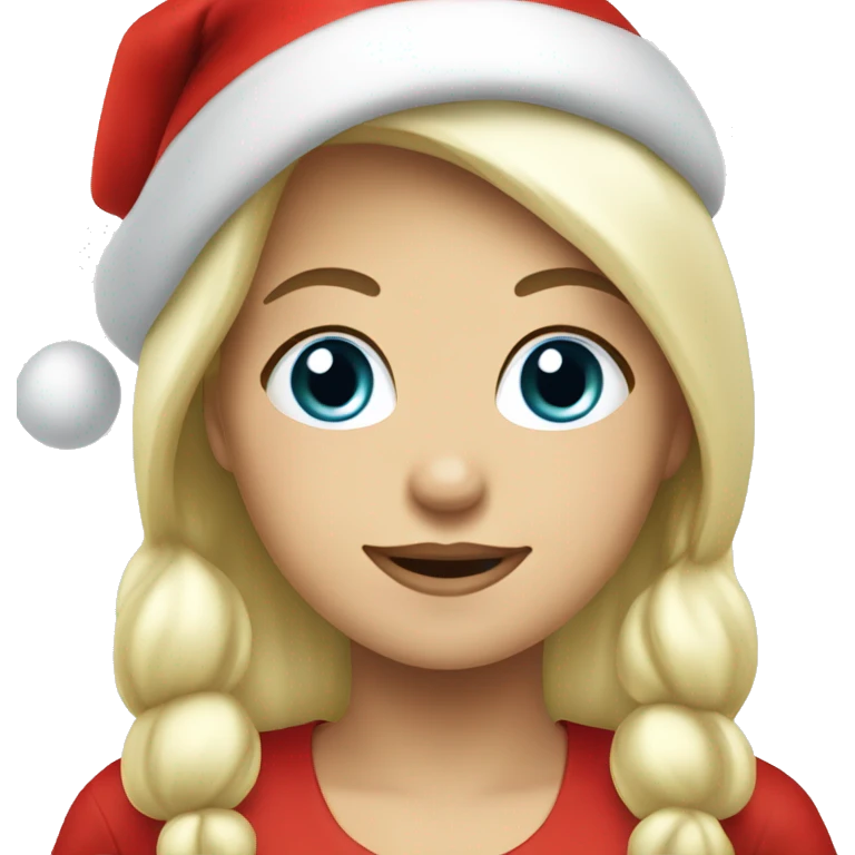 White blond girl as santa claus With hat  emoji