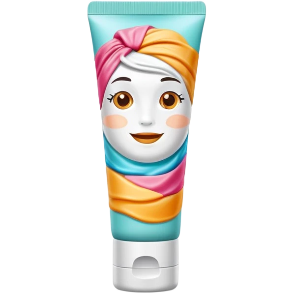 empty, crumpled, very wrinkled hand cream tube with cap on, colorful and vibrant design, looks like a beauty product emoji