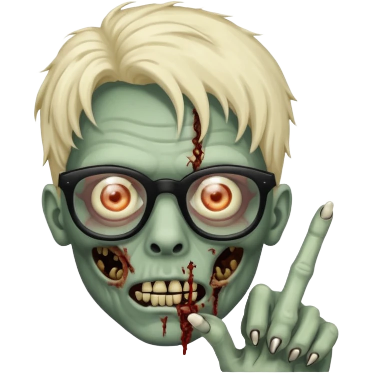 Zombie with finger coils and black glasses  emoji