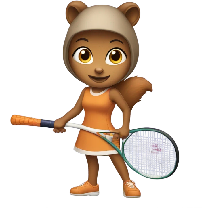 girl squirrel playing tennis emoji