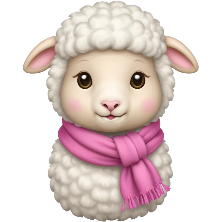 baby sheep with pink scarf emoji