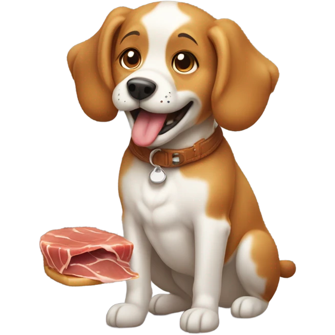 dog eating cheet emoji