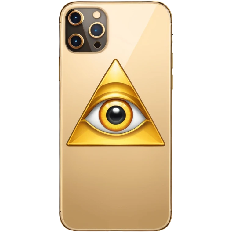 Gold iPhone 16 Pro Max, replace apple logo with all-seeing-eye logo backview emoji