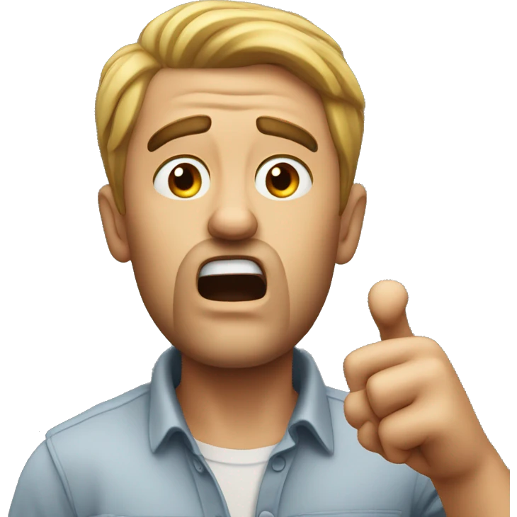 scared man pointing behind him emoji