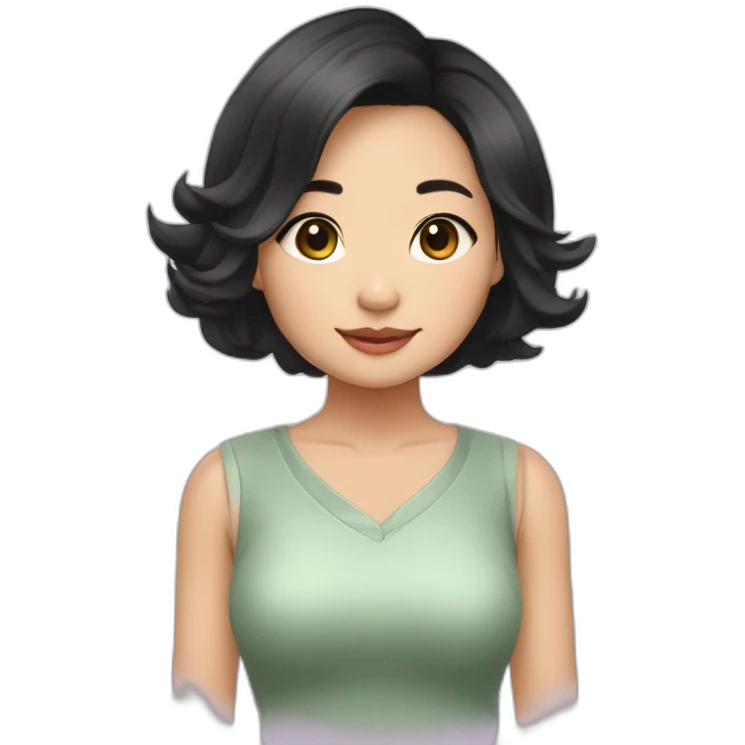 Evelyn Cathy Widjaja - asian black hair girl emoji