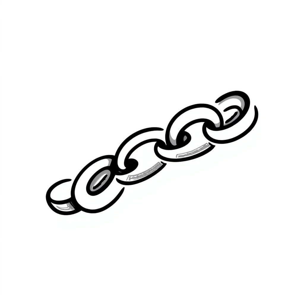 bike chain hand drawn doodle style emoji