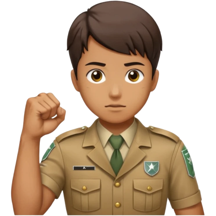 Shinzou wo sasageyo and fist on the chest emoji