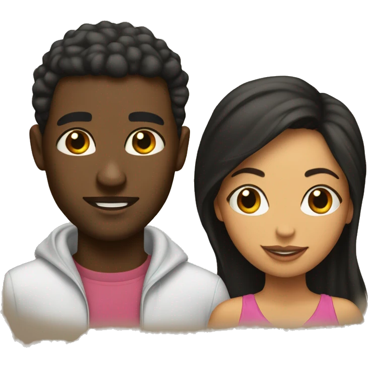 A black man and a puertorican woman in love emoji