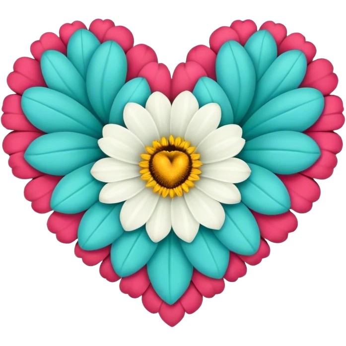 Turkis flower heart emoji