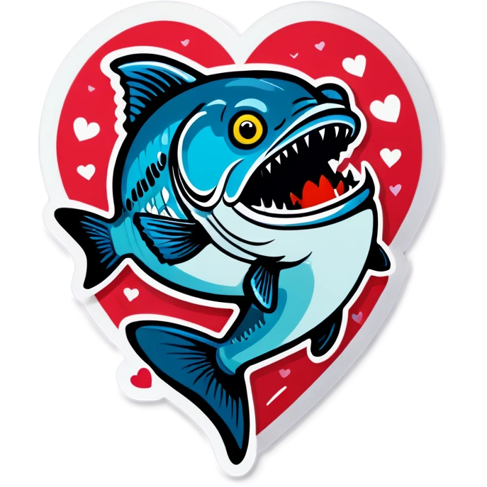 Fishing valentines emoji