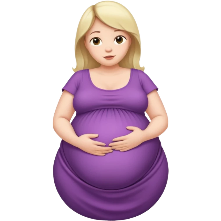 heavily pregnant woman with extremely huge overdue belly emoji