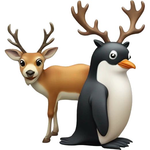 Penguin and deer emoji
