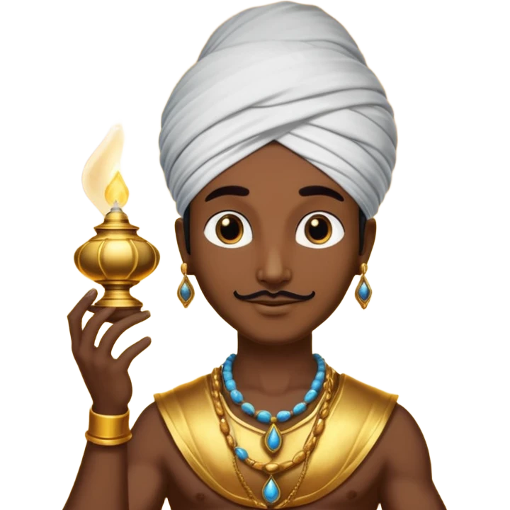 CREATE A EMOJI WHERE WHERE JINN COMES ALLADIN"S LAMPS FROM IN LAMP AND SAY HUKUM MERE AAKA  emoji