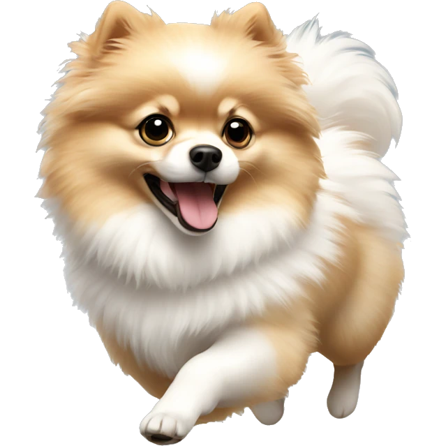 Running white Pomeranian  emoji
