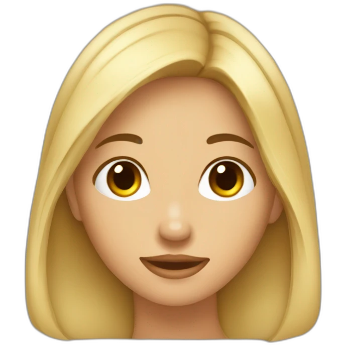 Fille sans lunettes cheveux châtain emoji