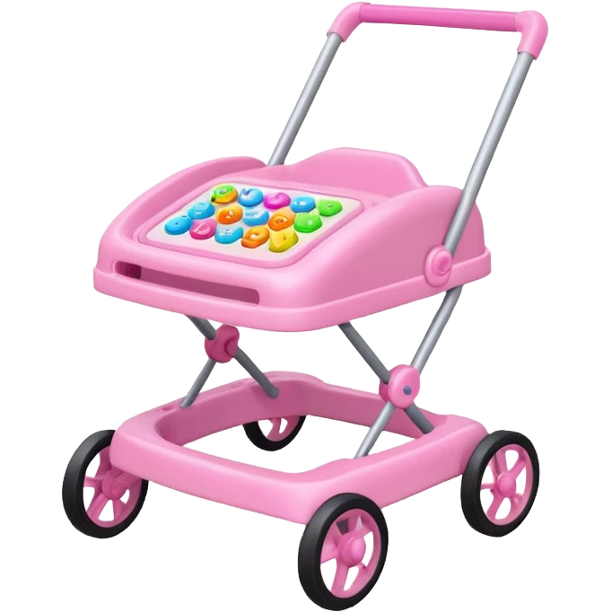 pink baby walker with toys on it emoji