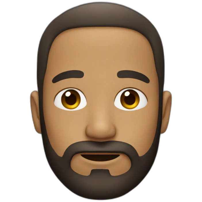 man short hair and full beard emoji