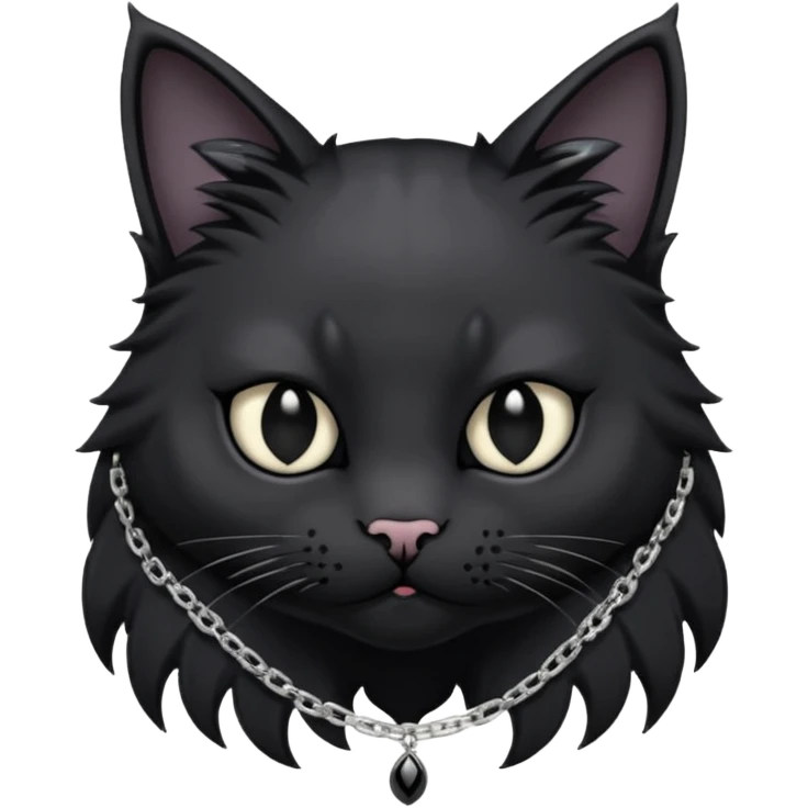 Goth cat with silver item  emoji