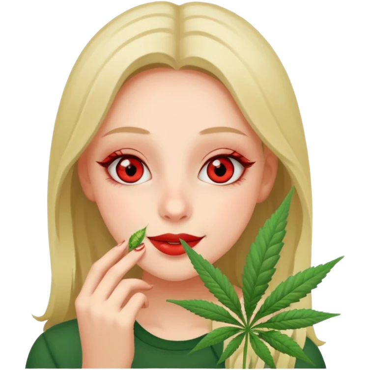 Girl happy smelling marijuana  emoji