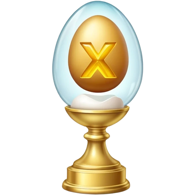 A trophy egg in a glass cube
— Like in a museum or a safe, with an "x?" glowing on it — evokes a sense of rarity and exclusivity. Like, "Not everyone can get here." emoji