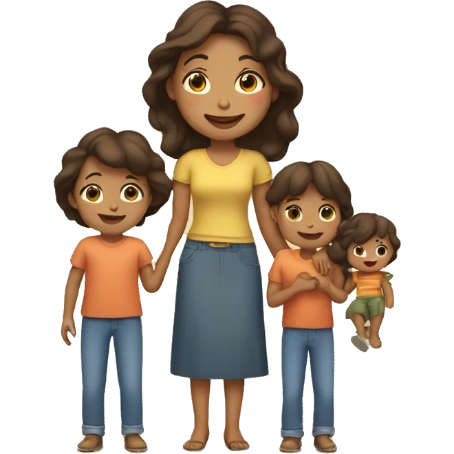 mujer con niños emoji