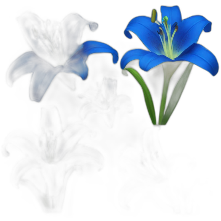 Color Blue Lily flowers emoji