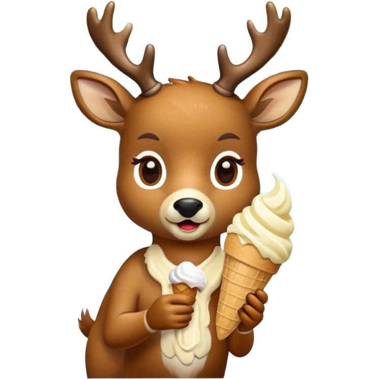deer eating ice cream emoji