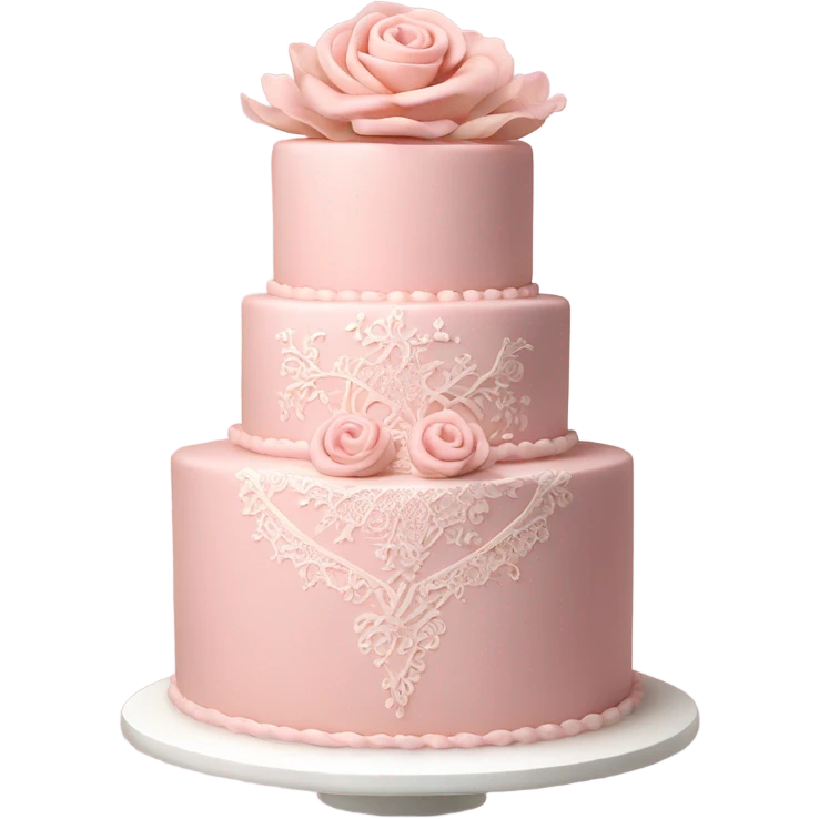 vintage pink cake three tier fancy emoji