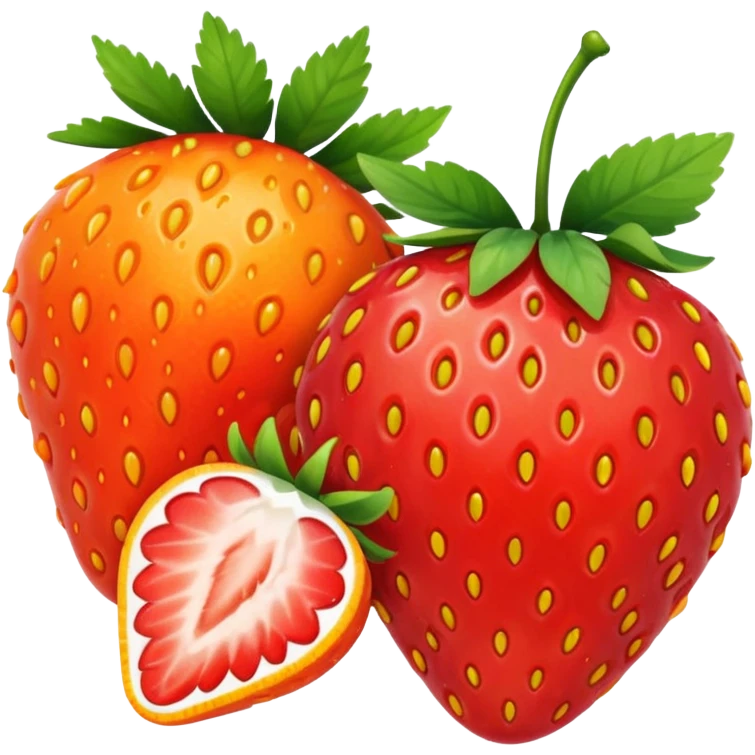 strawberry and tangerine emoji