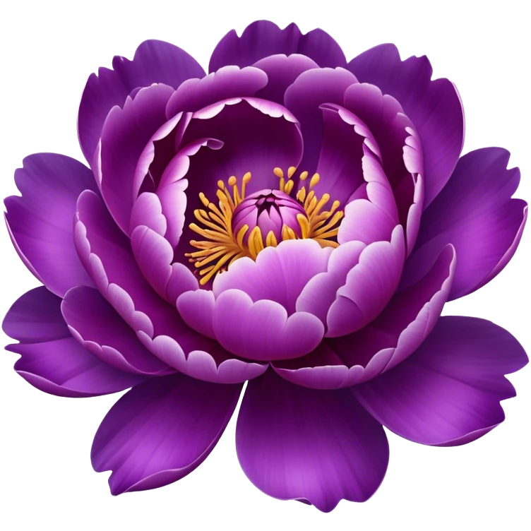 "A blooming purple peony with intricate petal details and soft shading."
 emoji