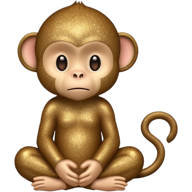 glitter monkey silence brown emoji