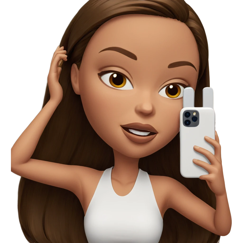 brown-haired girl with smartphone emoji